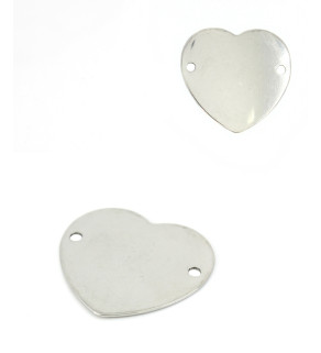 Nerezový Konektor Srdce 30mm - 1ks+B