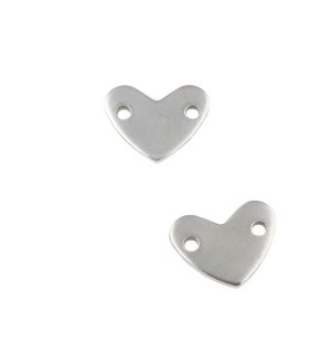 Ocelový konektor Srdce 14x11mm - 1Ks+B