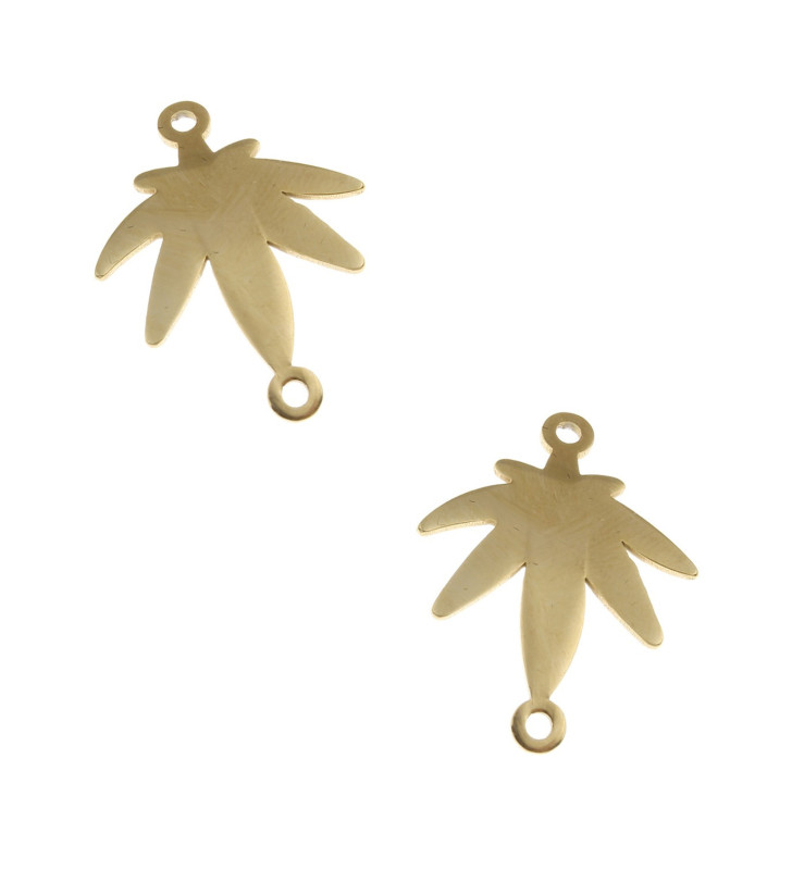 Stainless steel gold leaf connector 28x21,5mm- 1Pc