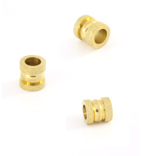 Ocelový korálek zlatý 10mm/6mm - 1Ks