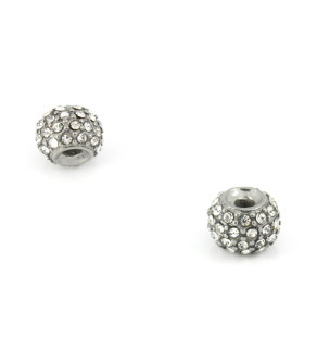 Ocelové korálky s kamínky 11x8x3mm - 1Ks