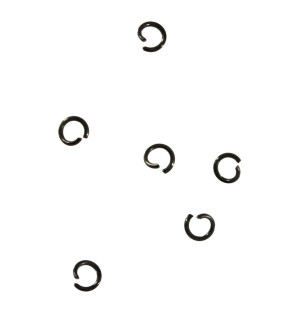 Stainless Steel 4x0,7mm Rings Black Ionic plated - 1Pc+P