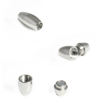 Stainless Steel 18x10x5mm Magnetic Oval Clasps - 1Pc+P