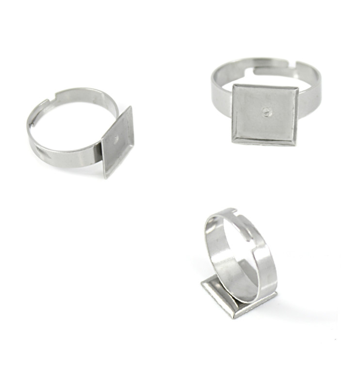 Komponent pro prstýnek čtverec 10mm - 1ks