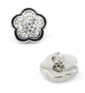 Ocelový komponent Kytka s krystaly 18mm - 1Ks