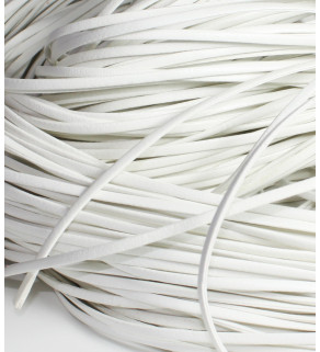 White PU Leather Cord 4mm - 1m