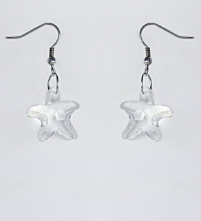 Earrings with clear stars crystals