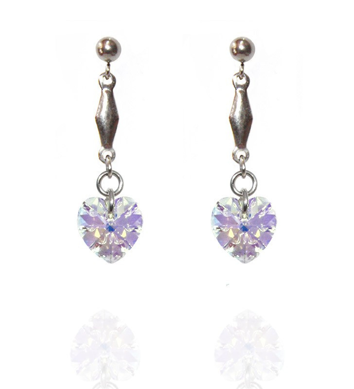 Visací náušnice srdce AB Preciosa