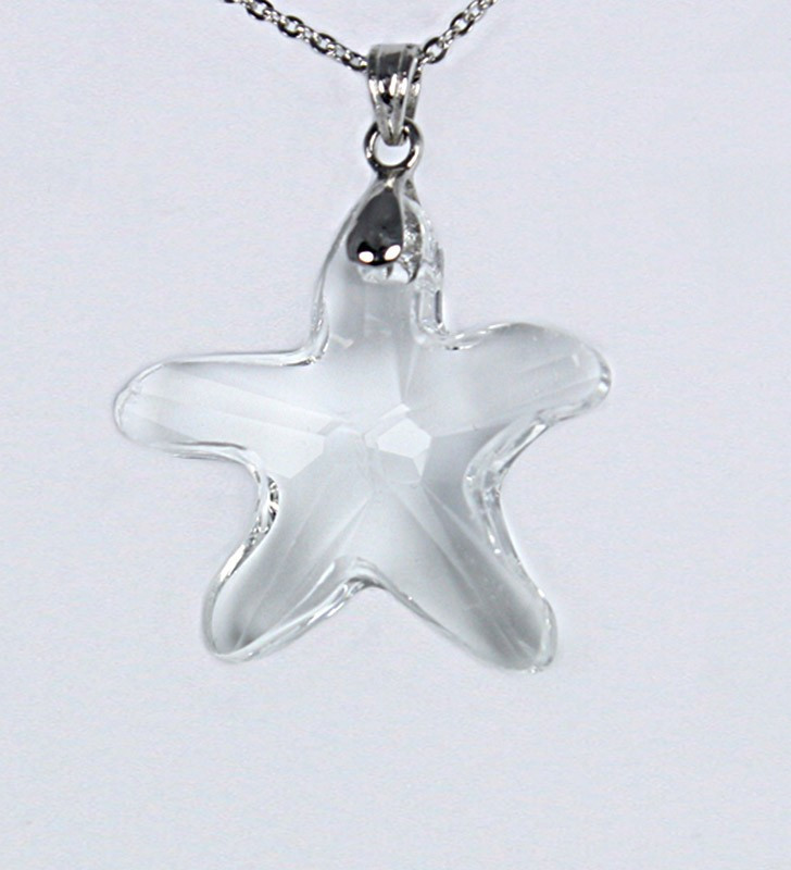 Přívěsek s čirým krystalem Hvězda